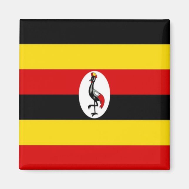 zUG001 UGANDA-Flagga, Afrika, Fridge Magnet (Framsidan)