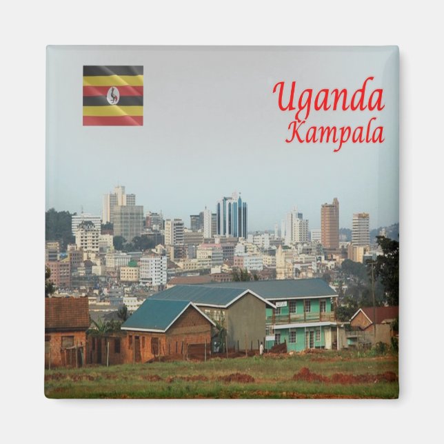 zUG005 KAMPALA, Skyline, Uganda, Afrika, Fridge Magnet (Framsidan)