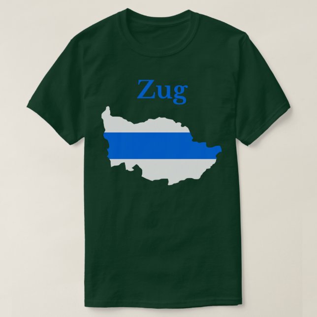 Zug Canton Karta Flagga Schweiz T Shirt (Design framsida)