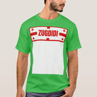 Zugdidi City i Georgian Flagga Design TShirt T Shirt