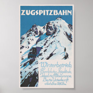 Zugspitzbahn Vintage affisch 1927