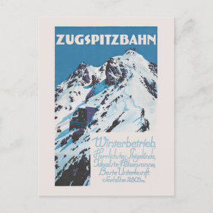 Zugspitzbahn Vintage affisch 1927 Vykort
