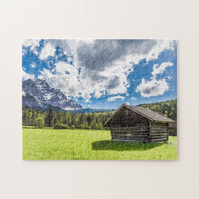 Zugspitze Alm Panorama Garmisch-Partenkirchen Post Pussel (Horisontell)