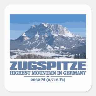 Zugspitze Fyrkantigt Klistermärke