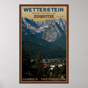 Zugspitze ovanför Garmisch-Partenkirchen Poster