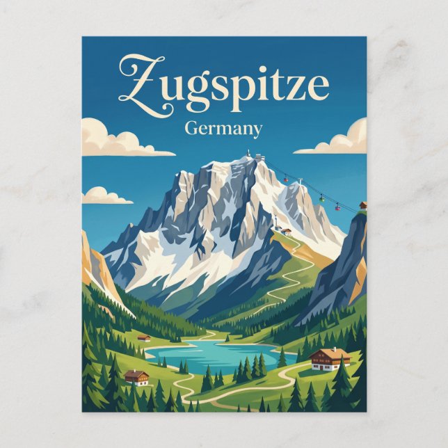 Zugspitze Tyskland Vykort (Framsida)