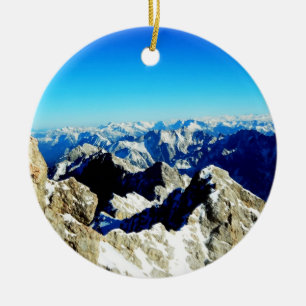 Zugspitze Tysklanda tyska Alpernor Julgransprydnad Keramik