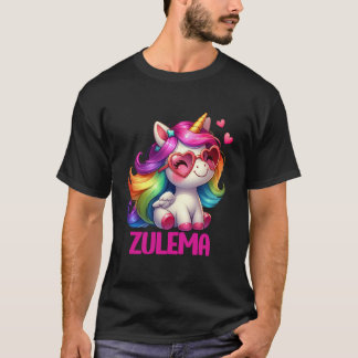 Zulema Personligt Namn Färgglad Enhörning Kvinnor T Shirt