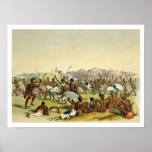 Zulu Hunting Dance nära Engoibergen, plat Poster