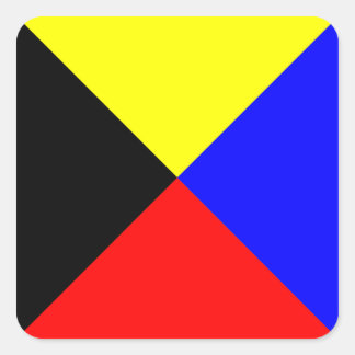 Zulu ICS marin signalflagga Fyrkantigt Klistermärke