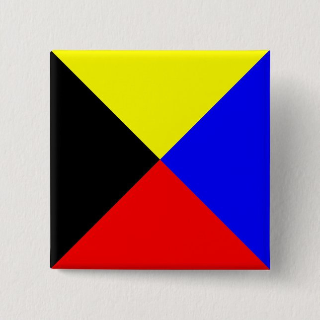 Zulu ICS marin signalflagga Knapp (Framsida)