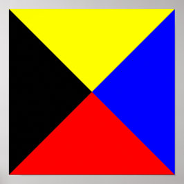 Zulu ICS marin signalflagga Poster