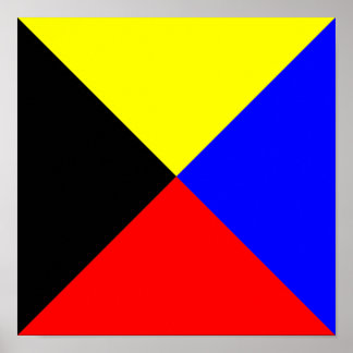 Zulu ICS marin signalflagga Poster