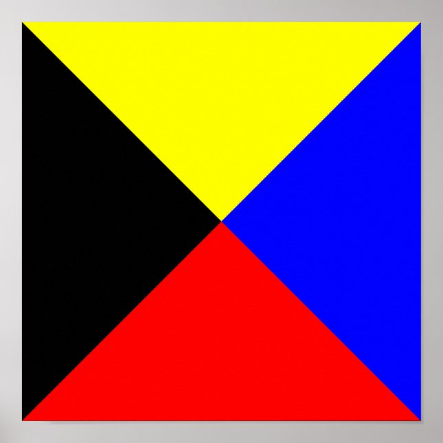 Zulu ICS marin signalflagga Poster (Framsidan)
