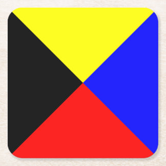 Zulu ICS marin signalflagga Underlägg Papper Kvadrat