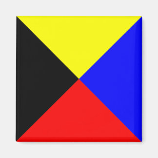 Zulu ICS Maritime Signal Flag Fyrkantig Magnet
