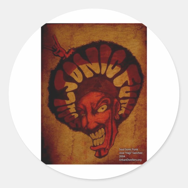 Zulu soulsonic funk runt klistermärke (Framsida)