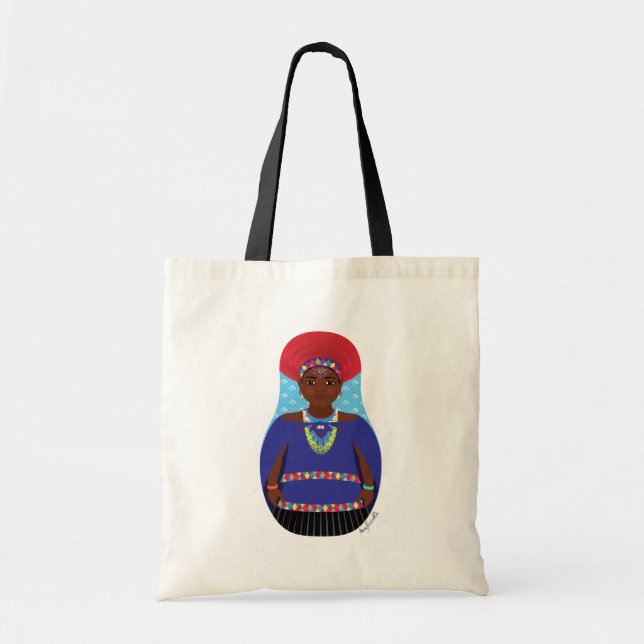 Zulu, South African Matryoshka Bag Tygkasse (Framsidan)