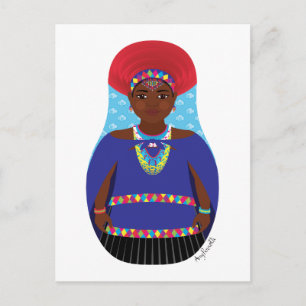 Zulu, Sydafrikanska Matryoshka-vykort Vykort