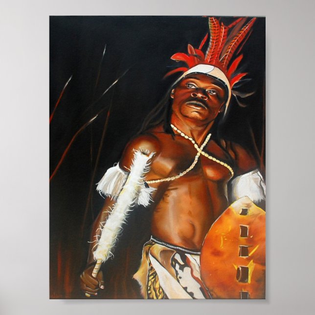 Zulu Warrior African Poster (Framsidan)