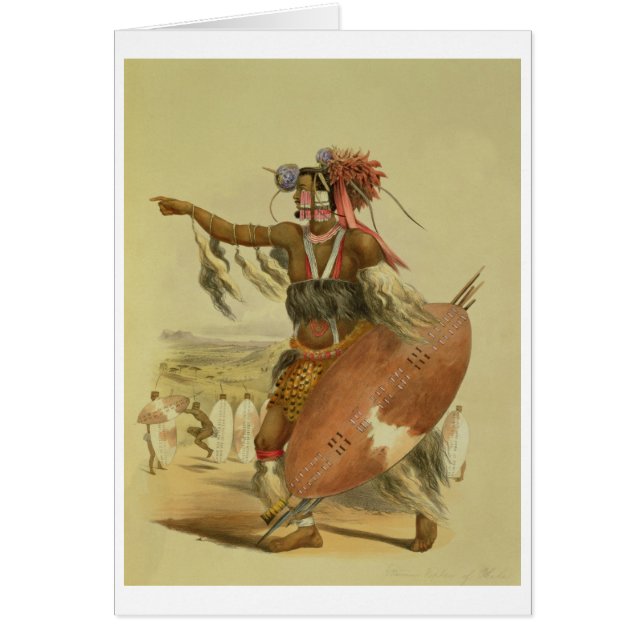 Zulukrigare, Utimuni, brorson av Chaka den sena Hälsningskort (Framsidan)