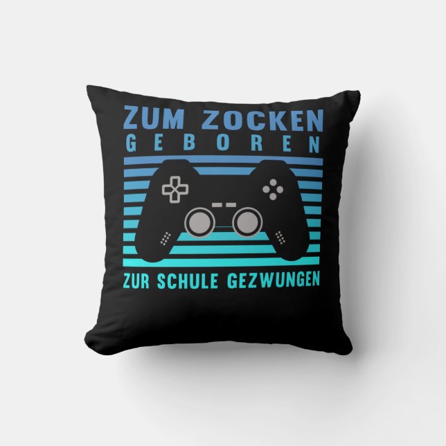 Zum Zocken geboren Gamer Schule gezwungen Gaming Kudde (Framsida)