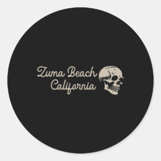Zuma Beach Kalifornien Ca Retro Surfar Front Och C Runt Klistermärke
