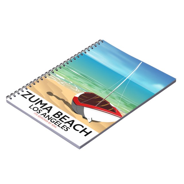 Zuma Beach LA Rail strandaffisch Anteckningsbok (Vänstra Sidan)