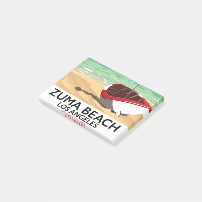 Zuma Beach LA Rail strandaffisch Post-it Block (Vinklad)