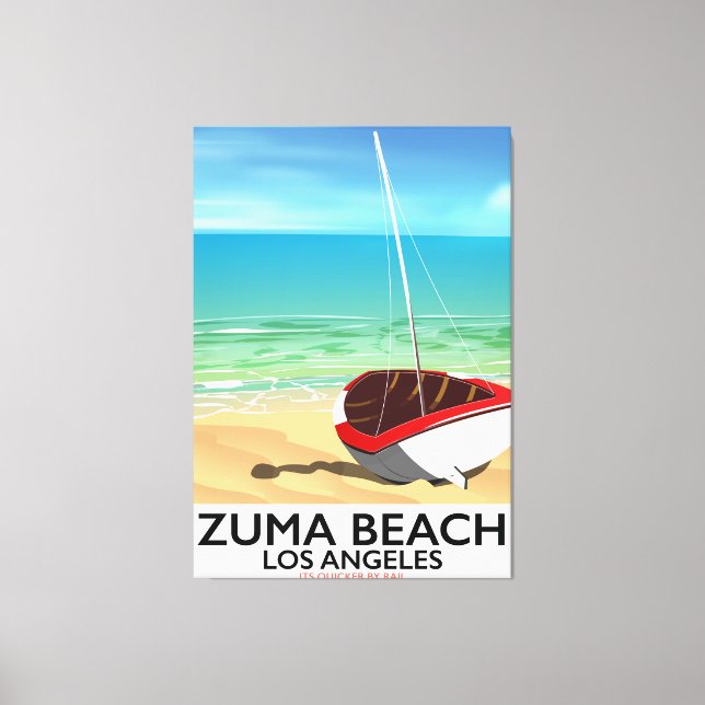Zuma Beach LA Rail-stranden poster Canvastryck (Framsida)
