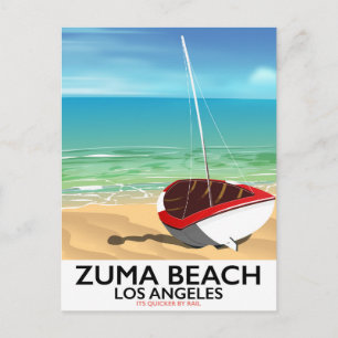 Zuma Beach LA Rail-stranden poster Vykort