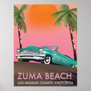 Zuma Beach Los Angeles County Poster