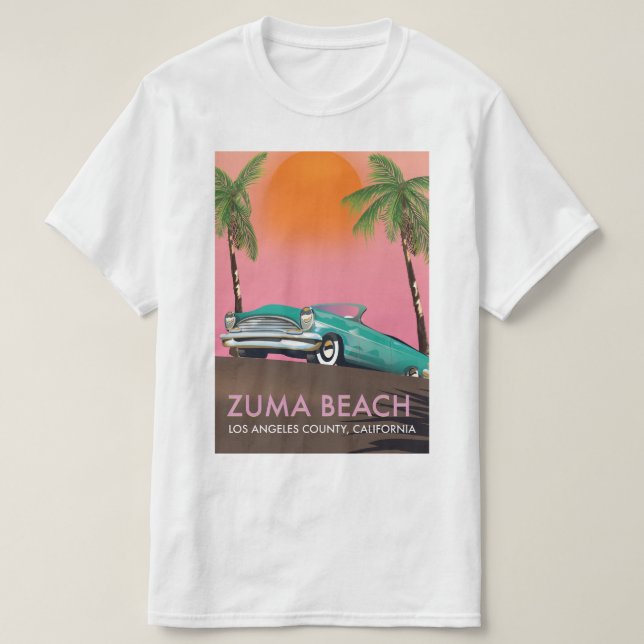 Zuma Beach Los Angeles County T Shirt (Design framsida)