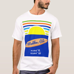 Zuma Beach Malibu Ca Summer Rand Surfboard T Shirt