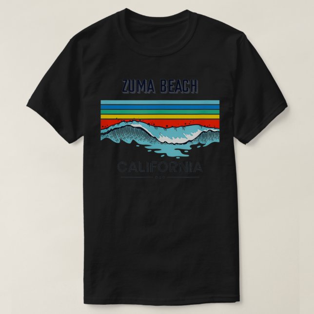 Zuma Beach Souvenir California Reminder T Shirt (Design framsida)