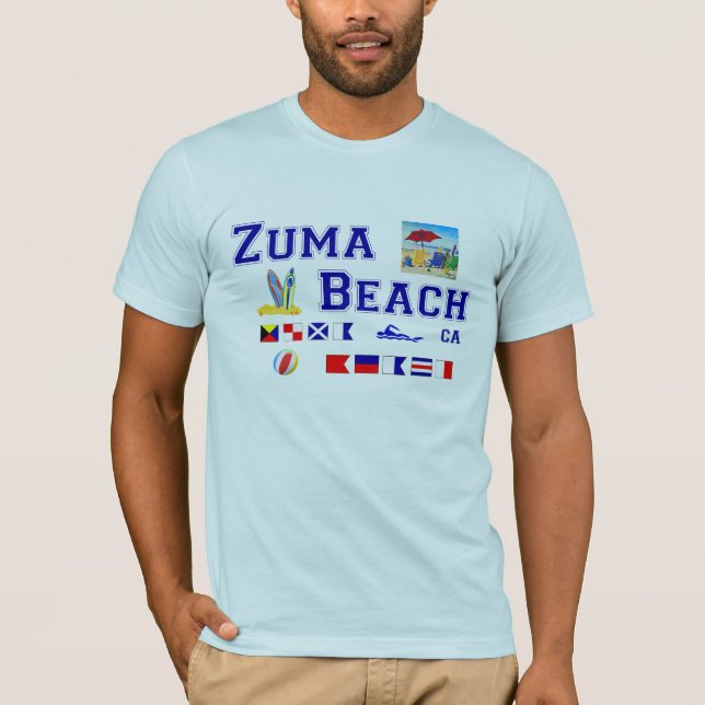 Zuma strand - maritimt stava för flagga t-shirt (Framsida)