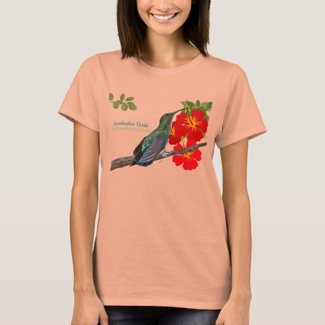 Zumbador Verde de Puerto Rico/Grönt Mango Shirt T-shirt (Framsida)