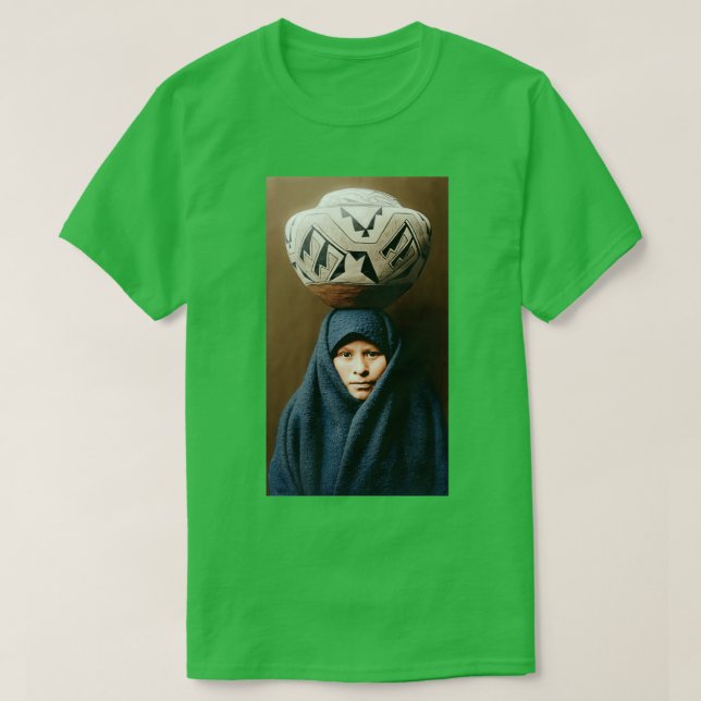 Zuni flicka med burk t shirt (Design framsida)