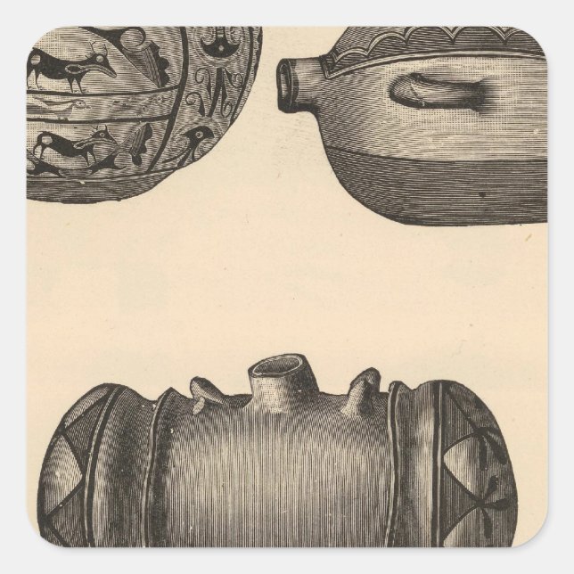 Zuni pottery fyrkantigt klistermärke (Framsida)