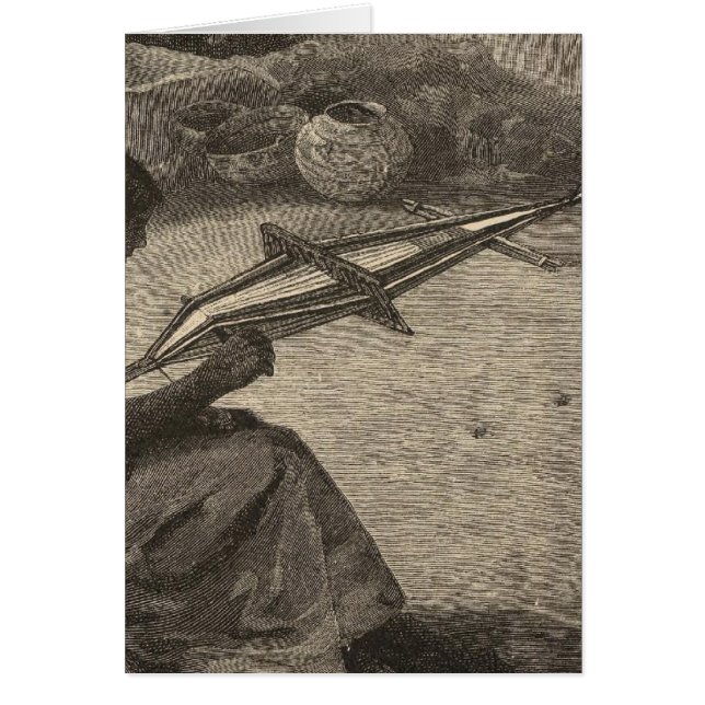 Zunitkvinna väver bälte hälsningskort (Framsidan)