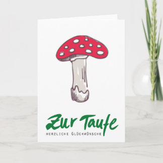 Zur Taufe: Glückwunschkarte Fliegenpilz Kort