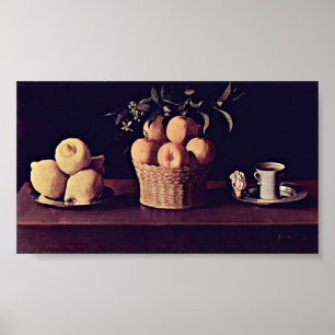 Zurbaran de Francisco - Lemonoranges och steg Poster