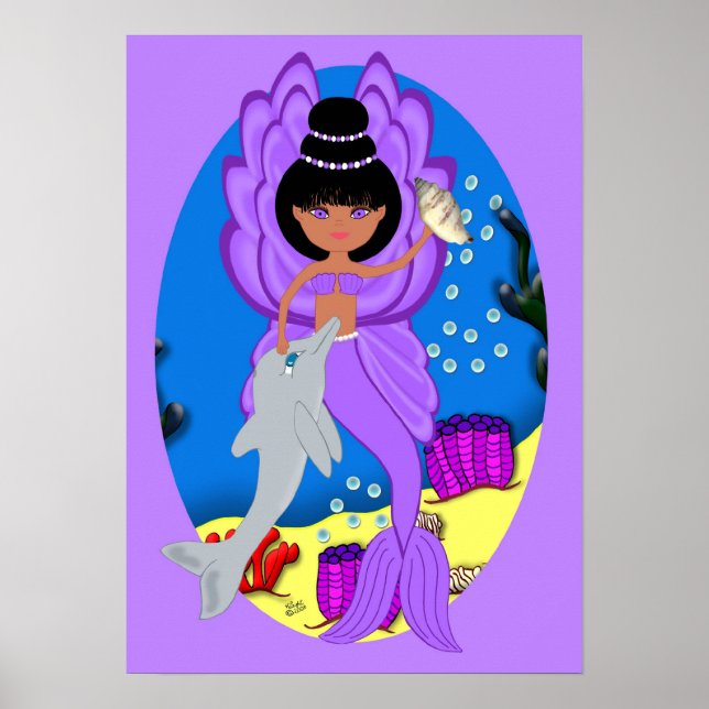 Zuri, Lila Merfaery och Dolphin Poster (Framsidan)