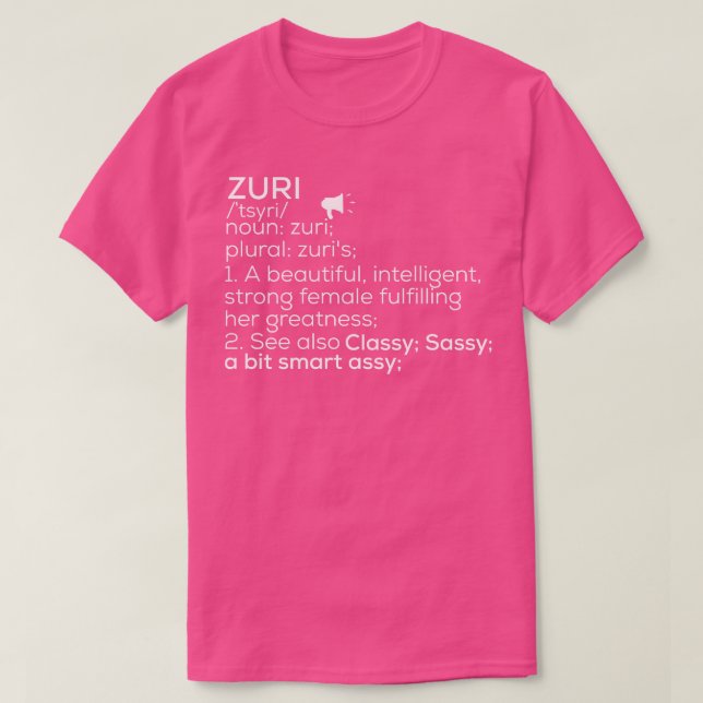 Zuri Namn Zuri Definition Zuri Female Namn Zuri Me T Shirt (Design framsida)