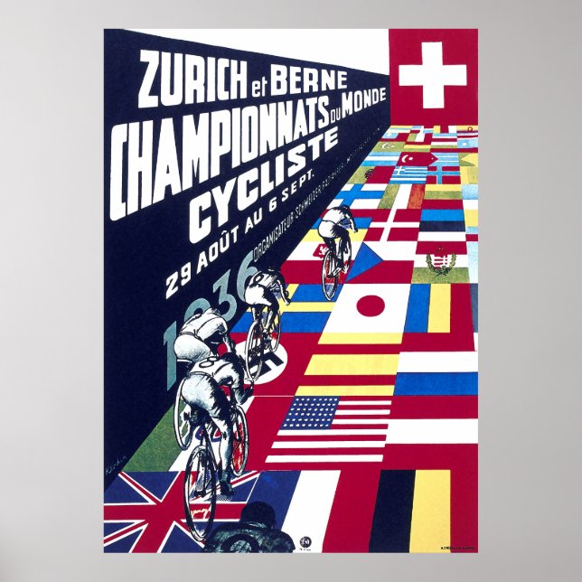 Zürich 1936-spårcykel poster (Framsidan)