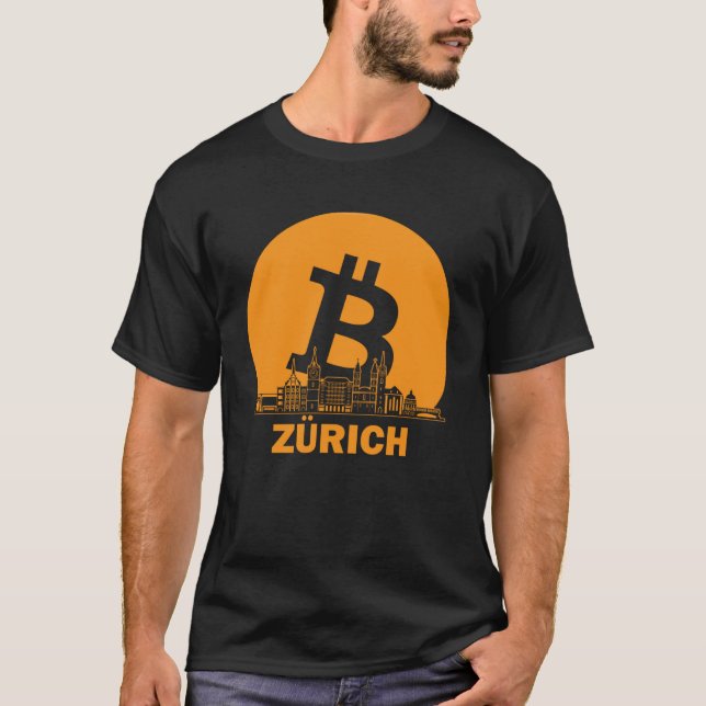 Zürich Bitcoin Maximalist Bitcoin Zürich Skyline T Shirt (Framsida)