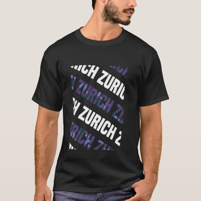 Zurich Camo Mönster Lila Camouflage T Shirt (Framsida)