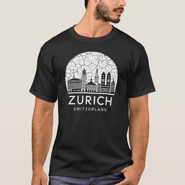 Zurich City Schweiz T Shirt (Framsida)