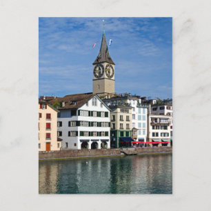 Zurich Clock Torn vykort