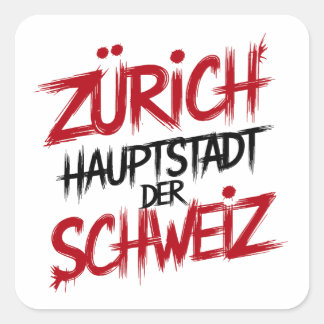 Zürich, Hauptstadt der Schweiz Fyrkantigt Klistermärke